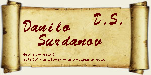 Danilo Surdanov vizit kartica